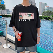 牧獸 darling國家隊02親愛的弗蘭克斯動漫二次元男女學(xué)生T恤短袖夏202 B22-黑色 S