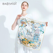 寶石蝶真絲小絲巾圍巾女休閑職業(yè)桑蠶絲原創(chuàng  )設計小方巾女生媽媽禮物禮盒 幸運馬車(chē)