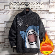 柯菲沃毛衣男慵懶風(fēng)卡通動(dòng)漫針織衫毛衣男加厚情侶裝個(gè)性街頭痞帥針織衫 魔王-810高領(lǐng)黑色 加絨 M