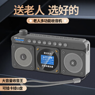 金正L27收音機老人禮物雙喇叭小音響藍牙音箱便攜式歌詞同步音樂(lè )播放器插卡隨身聽(tīng)歌多功能錄音一體機 L27經(jīng)典黑【雙喇叭+升級藍牙同步歌詞顯示】 旗艦版標配