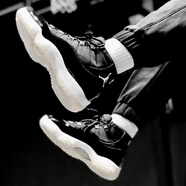 耐克（NIKE）aj11男鞋女鞋  Air Jordan 11 25周年黑銀大魔王 黑紅 復古籃球鞋 378038/CT8012-011 黑銀大魔王 36.5 GS