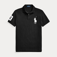 拉夫勞倫（Ralph lauren）Pony Mesh定制修身男士夏季網(wǎng)眼Polo衫短袖T恤 Black黑色 XL