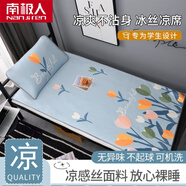 南極人冰絲席兩件套0.9×2米學(xué)生宿舍空調(diào)席夏季1.2米可機(jī)洗軟席子涼席 【床席-升級款】BJ-花語 1.2米床兩件套【含枕套一只】