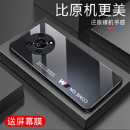 甄沛適用榮耀X40GT手機殼防摔honorX40GT競速版全包邊鋼化玻璃硬殼超薄耐臟男保護套新款簡(jiǎn)約外殼防刮 comeon-石墨黑-G7613 榮耀X40GT【送屏幕膜】