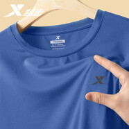 特步（XTEP）冰絲感透氣短袖t恤男速干健身短袖寬松跑步上衣體恤運動服男半袖T 暮澈藍 XL /180