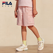 FILA斐樂兒童童裝短褲/裙2025年夏季新款男女中大童梭織五分褲 煙粉-PK 170
