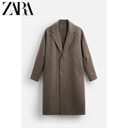 ZARA2024秋冬新品 男裝 多色選寬松翻領(lǐng)長(cháng)袖風(fēng)衣大衣外套 5070410 沙色/棕色 S (175/92A)
