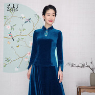 木真了上衣中式打底衫中國風(fēng)民族風(fēng)秋冬短款女上衣906 10色 M