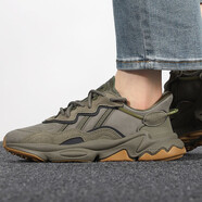 阿迪達(dá)斯 （adidas）三葉草男鞋女鞋 Ozweego復(fù)古網(wǎng)面透氣運(yùn)動(dòng)休閑老爹鞋跑步鞋 EE6461【橄欖綠】 40.5