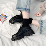 單鞋女小皮鞋女樂(lè )福鞋英倫風(fēng)可愛(ài)日系jk鞋子秋冬季瑪麗珍鞋配JK的鞋子2022夏季百搭厚底黑色復古單鞋 黑色亞光 38  女款