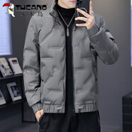 啄木鳥2024冬季新款羽絨服男士短款立領(lǐng)衣服加厚韓版潮牌青年冬裝外套男 灰色 L