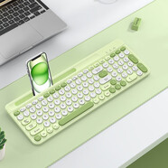 享陌藍牙無(wú)線(xiàn)鍵盤(pán)鼠標套裝可充電靜音超薄辦公筆記本臺式電腦手機平板IPAD 安卓MAC系統通用 單鍵盤(pán)【抹茶綠】