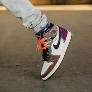 耐克（NIKE） JORDAN 1 AJ1 喬1男子籃球鞋 555088 彩色拼接 手工制作DH3097-001 42.5