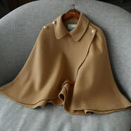 藍駿啟秋冬新款毛呢外套短款氣質(zhì)顯瘦小個(gè)子斗篷小外套呢子披風(fēng) 駝色 XL 125-140斤