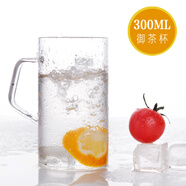 奇高CK-161A純手工耐熱玻璃水杯綠辦公室玻璃杯帶把透明果汁杯 185A