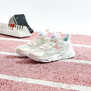 361°童鞋 兒童跑鞋夏男女童3-14歲大網(wǎng)孔旋鈕跑鞋 白35