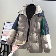 萌菲思 大碼棉服女200斤胖妹妹冬裝新款時尚羽絨棉衣胖人女裝顯瘦款寬松休閑加厚韓版外套 8866卡其色 4XL 建議181-200斤