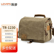 LOVEPS樂步 專業(yè)單肩斜挎相機(jī)包 旅行攝影器材休閑帆布微單鏡頭防雨背包單反大容量攝影包 各品牌通用 TR-1230咖色中號(hào)/一機(jī)兩鏡