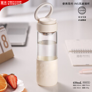 富光富光茶水分離杯泡茶玻璃杯子水杯女士情侶大容量男學(xué)生果茶咖啡杯 大容量-氣質(zhì)白 650ml 1只