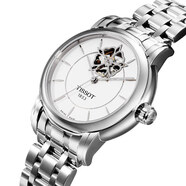 天梭（TISSOT）瑞士手表 心媛系列鋼帶機(jī)械女表T050.207. 白盤 鋼帶 女表 心媛