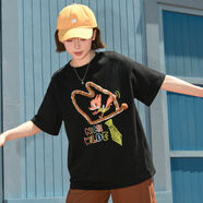 森女部落原創(chuàng  )情侶裝正肩短款短袖T恤夏季款 黑色T恤（單件） S