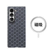 適用三星GalaxyZFold6手機殼芳綸纖維磁吸保護套ZFold6蜂 【磁吸款-單后蓋】芳綸纖維磁吸殼-蜂窩紋3D浮雕 三星Galaxy Z Fold6
