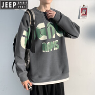 吉普（JEEP）胖子男裝大碼衛(wèi)衣男寬松加肥加大男士特大碼300斤春秋季上衣外套 7013深灰色主圖款 8XL