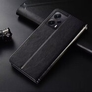 佩諾小米Redmi note12Turbo手機(jī)殼保護(hù)套紅米翻蓋式皮套硅膠軟殼全包邊防摔外殼男女款 【搭扣錢包款】黑色 紅米note12Turbo