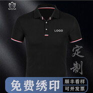 柚衫 企業(yè)polo定制工服定做工衣刺繡文化廣告衫印字logo短袖工作服訂做t恤翻領(lǐng) 高端-黑色 M(女款)