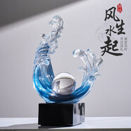 赟婭風(fēng)生水起水晶擺件輕奢高檔酒柜裝飾品擺件辦公室擺件喬遷之喜禮物 風(fēng)生水起-乘風(fēng)破浪【水晶球B款】