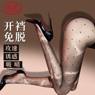 浪莎 情趣內衣性感黑絲夫妻刺激極污度誘惑小圓點(diǎn)開(kāi)檔免脫波點(diǎn)超薄絲襪激情誘惑情趣用品連褲襪女