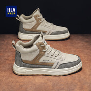 海瀾之家（HLA）男鞋經(jīng)典板鞋男2025秋冬新款透氣復(fù)古休閑鞋男士運(yùn)動(dòng)鞋百搭鞋子男 沙色（高幫款）皮鞋碼 39 此款為皮鞋碼=運(yùn)動(dòng)鞋碼40
