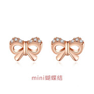 銀千惠耳釘女925銀mini兔子耳環(huán)小眾設計時(shí)尚耳飾情人節生日禮物送女友 mini蝴蝶結（單只） 精美禮盒