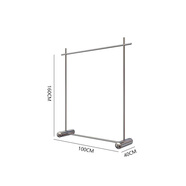 服裝店拉絲落地式掛衣架女裝店中島貨架展示架簡(jiǎn)約陳列道具加粗 不銹鋼拉絲【升級款】100X160高