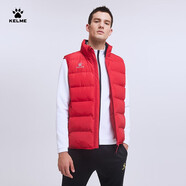 卡爾美（KELME）秋冬運動棉衣男足球訓練棉馬甲休閑保暖防寒背心棉服棉襖 紅色(爪子logo) XL