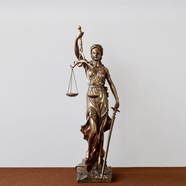 仿銅正義公平公正女神雕塑雕像司法院律師事務(wù)所天平法律擺件禮物 70厘米高正義女神