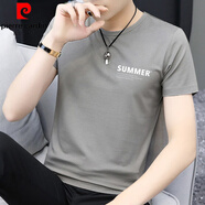 皮爾卡丹（pierre cardin）莫代爾冰絲t恤短袖男簡約衣服百搭夏季圓領(lǐng)夏裝休閑冰感半袖潮流 8817-143中灰色 XL【120-140斤】