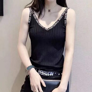 秉藜大碼吊帶背心女200斤無袖T恤外穿打底衫特大號袖2022夏季新款女士寬松針織坎肩西裝內(nèi)搭性感 黑色 2XL 碼【130-150斤】加肥加大碼胖人胖子