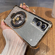 鑫領(lǐng)佳vivoy53s手機殼vivo保護y53s硅膠套t2版全包V2111A氣囊防摔voy透明軟殼voviy男女t1帶支架st1新款 【閃粉-土豪金】四角氣囊 送全屏鋼膜+旋轉陀螺支架 vivo Y5