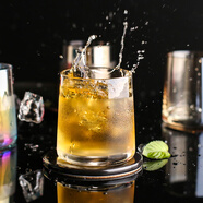 川島屋 日式炫彩玻璃杯家用水杯果汁杯辦公室茶杯威士忌酒杯洋酒杯 A款：透明玻璃杯