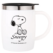 史努比（SNOOPY）保温杯 带手柄不锈钢办公保温杯水杯可爱杯子情侣杯 DP-5002 420ML 白色