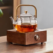 憶壺茶電陶爐小型煮茶器家用大功率靜音燒水爐電熱爐多功能新款蒸煮茶爐 胡桃木小方爐+雅茗煮茶壺1L