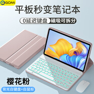 GOMI適用榮耀平板8/V8Pro鍵盤(pán)保護(hù)套一體12英寸磁吸v7Pro/v6/X8/x9平板電腦殼鼠標(biāo)套裝 櫻花粉+【背光】白鍵盤(pán)+白鼠標(biāo) 榮耀平板V6 10.4英寸