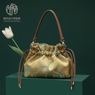 古伊西中國風(fēng)非遺宋錦女包復古旗袍包腋下包60歲生日禮物媽媽包手拎布包 款式4-抽繩包-桂皮淺棕-送禮品袋