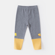 嘟嘟家女童打底褲春裝寶寶長(cháng)褲拼接秋款兒童褲子洋氣小童童裝時(shí)尚vip 深麻灰 120