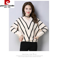 皮爾卡丹（pierre cardin）篇幅衫毛衣女春秋裝新款百搭寬松套頭上衣2025短款針織打底衫外套 白色 S