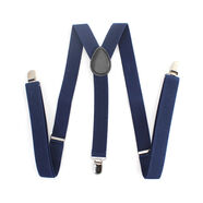 背帶男女通用西褲帶夾子可調節松緊伴郎老人褲子吊帶防滑吊褲帶扣 藏青