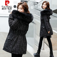 皮爾卡丹白鴨絨派克羽絨服女2025冬季新款加厚小個(gè)子中長(zhǎng)款大毛領(lǐng)收腰外套 黑色(配真狐貍毛毛領(lǐng)) L(115-130斤左右)