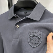 鑫羅圣保短袖t恤男士春夏季新款刺繡潮流時(shí)尚中青年大碼寬松翻領(lǐng)POLO男衫 深灰-短袖   L 建議120-135斤