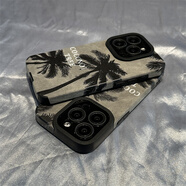 米獅蘋(píng)果15手機殼絨布毛皮潮牌創(chuàng  )意椰子樹(shù)iphone15promax保護套14pro鏡頭全包超薄防摔 [椰樹(shù)TREE] iPhone 16 Pro